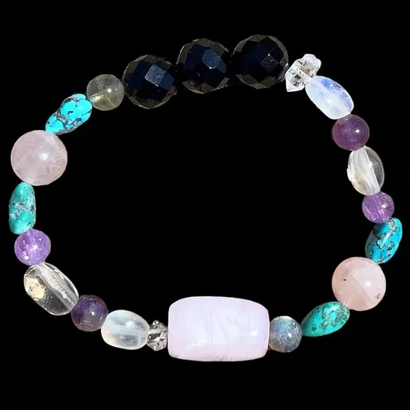 Hand Made Gemstone Bracelet SEE VIDEO - Picture 3 of 5